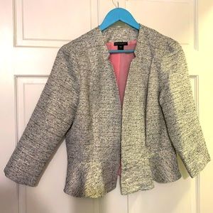 Metaphor Blazer Jacket, L Black White Silver Sparkle, Excellent Used Condition